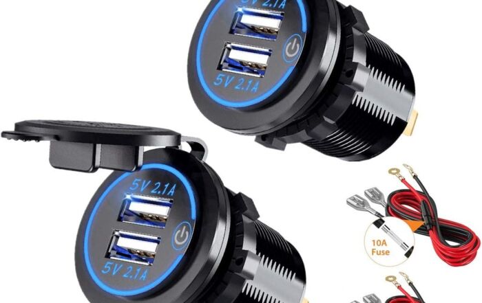 USB Steckdose - USB Ladegerät KFZ - Steckdose 5V 4.2A Schnellladung mit LED Anzeige